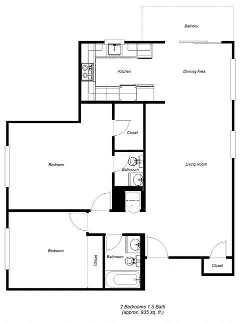 2x1 Floorplan of Intergritas Apartments 86 Renato Court  Redwood City, CA 94061 (650) 465-2410 Prodesse Property Group